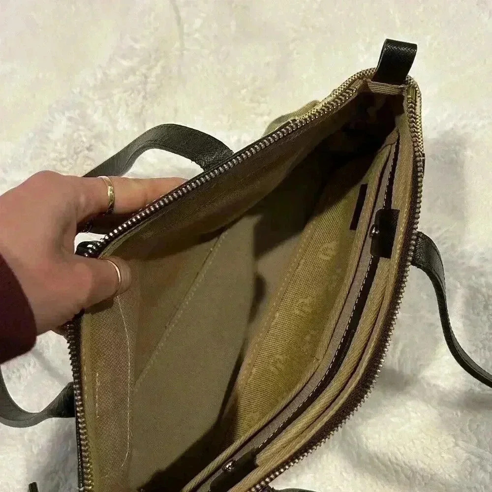 Dooney and Bourke‎ Signature Canvas Leather Purse Vintage DB Brown Shoulder Bag - Picture 7 of 12